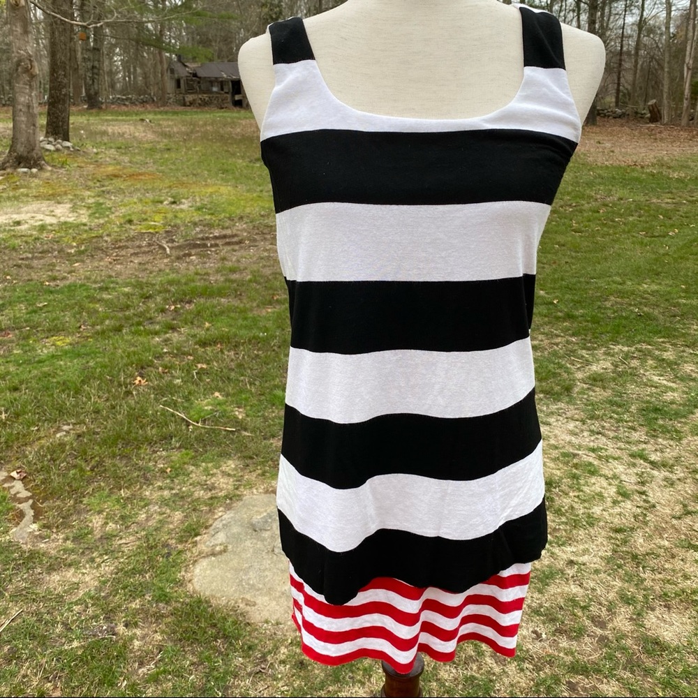 BAILEY 44 TOP TANK BLACK WHITE RED STRIPE Size XS ANTHROPOLOGIE